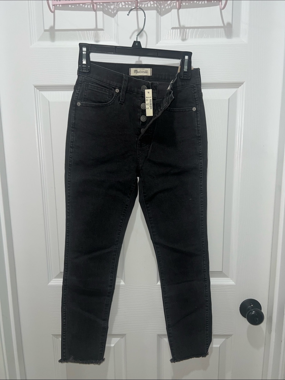 Madewell Black Skinny Jeans with Button-Fly